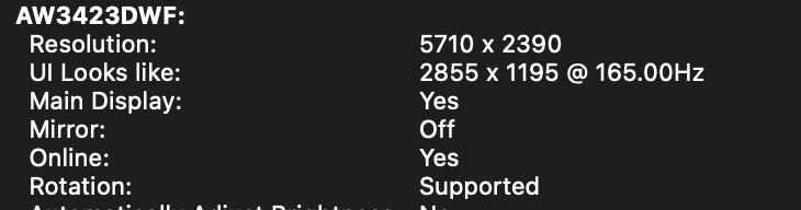 EDID spec readout confirming model and build date